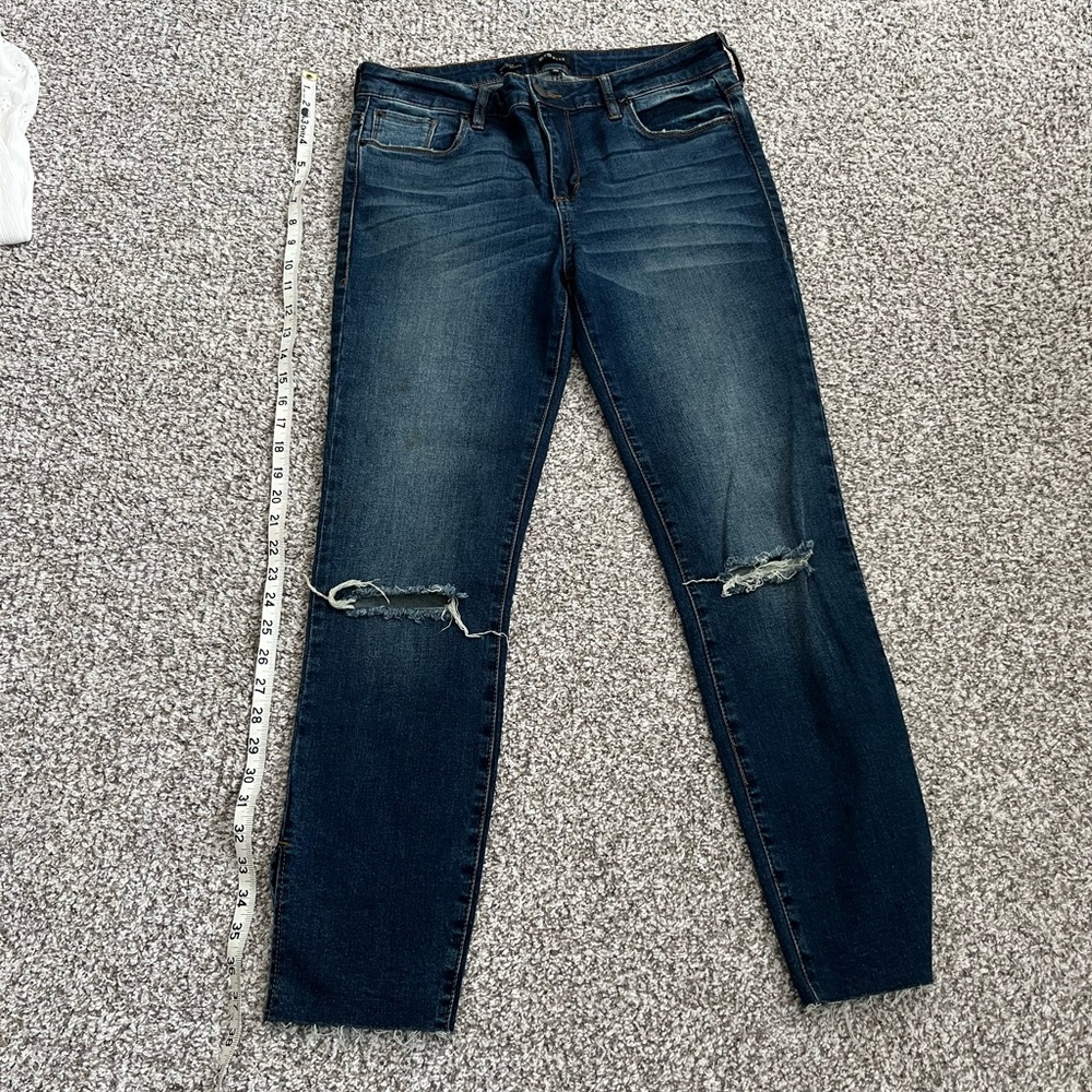 Dark wash ankle skinny jeans